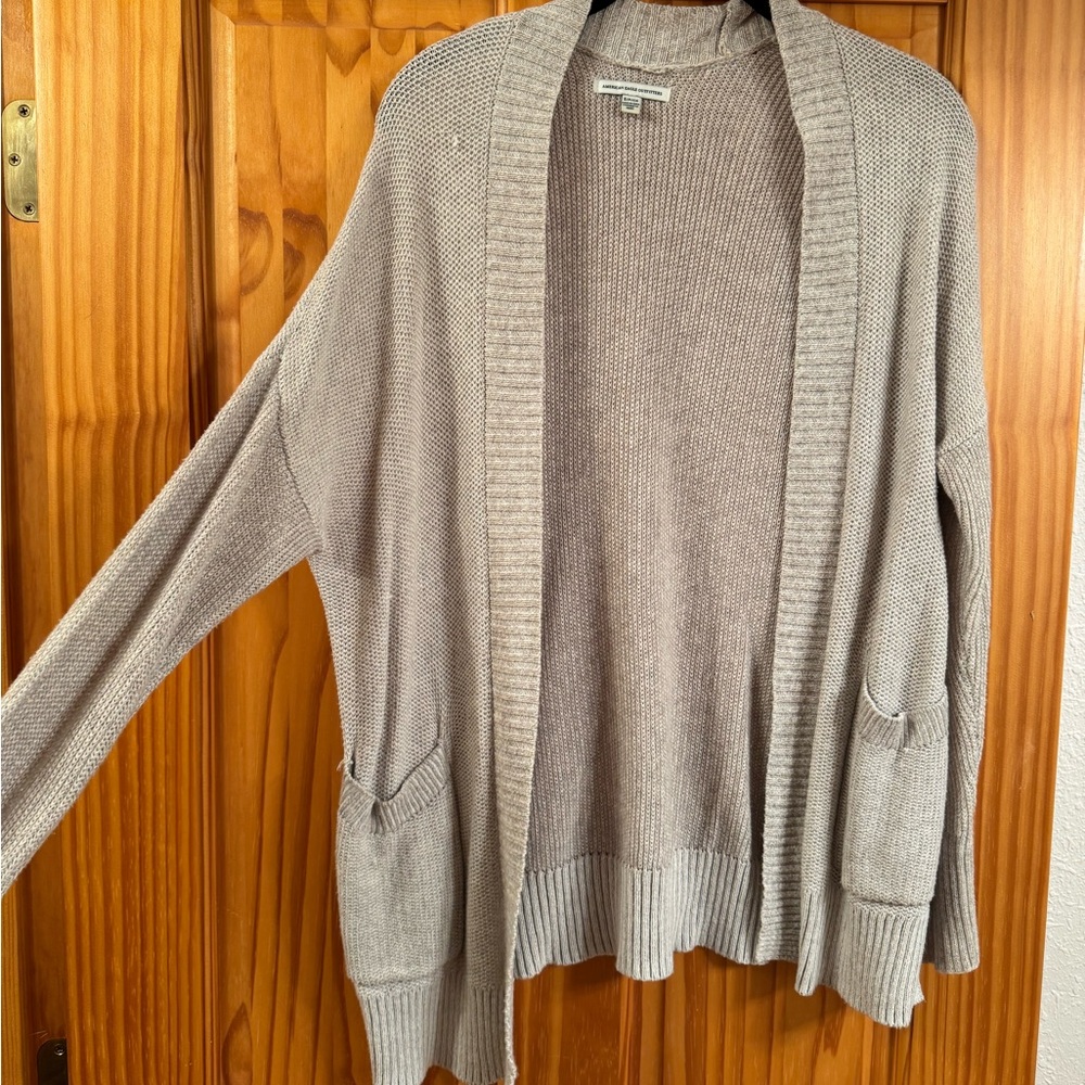 American Eagle Outfitters Taupe Cardigan Sweater
